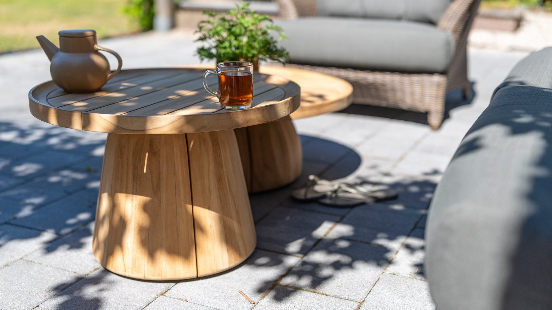 4 Season Outdoor Pablo Coffee Table Teak Round 80 Cm H 30
