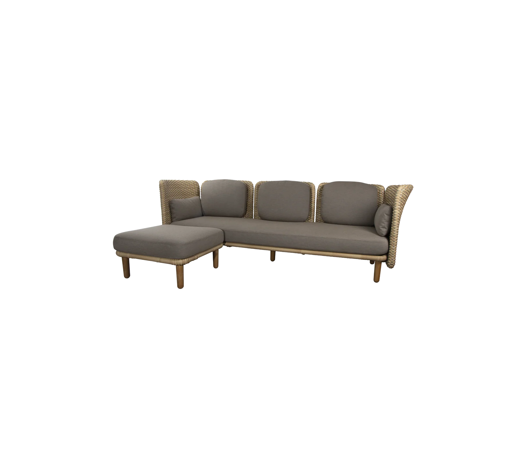 Cane-line Arch 3-Seat Sofa Low Arm and Backrest & Chaise Longue
