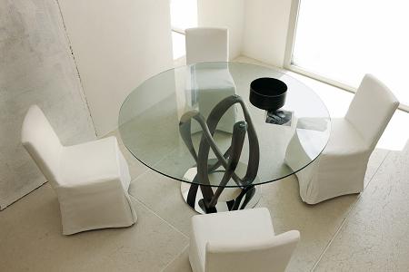 Porada Infinity Round Glass Dining Table