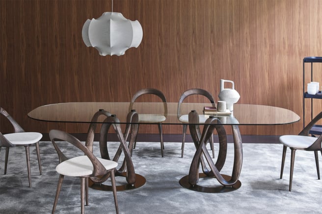 Porada Infinity Rectangular Glass Dining Table