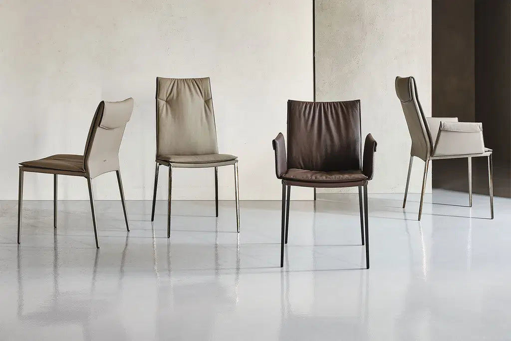Cattelan Italia Isabel ML Dining Chair – Fabric & Glove Soft Leather
