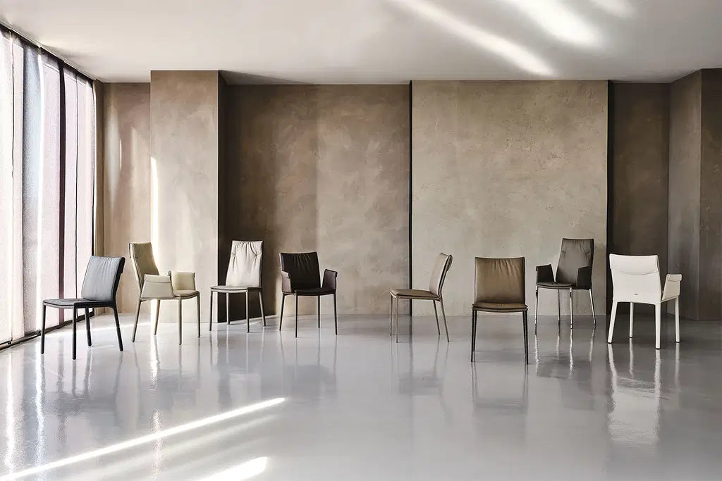 Cattelan Italia Isabel ML Dining Chair – Fabric & Glove Soft Leather