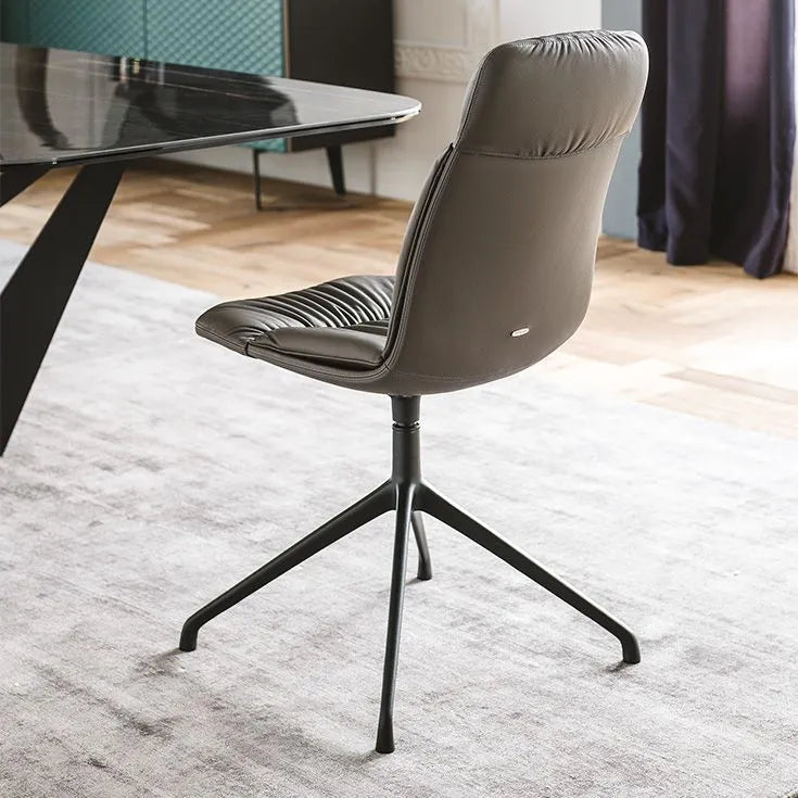 Cattelan Italia Kelly Swivel Dining Chair – Fabric & Synthetic Leather