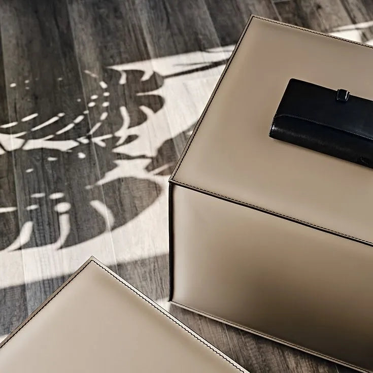 Cattelan Italia Kubo Leather Pouf