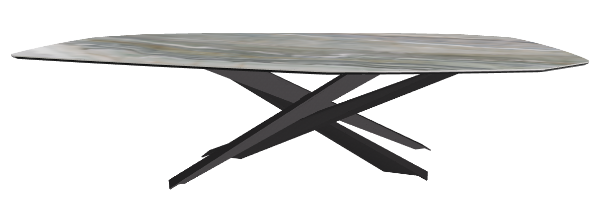 300x130x74.5h Polygon Shaped_Kaindy_Black Embossed