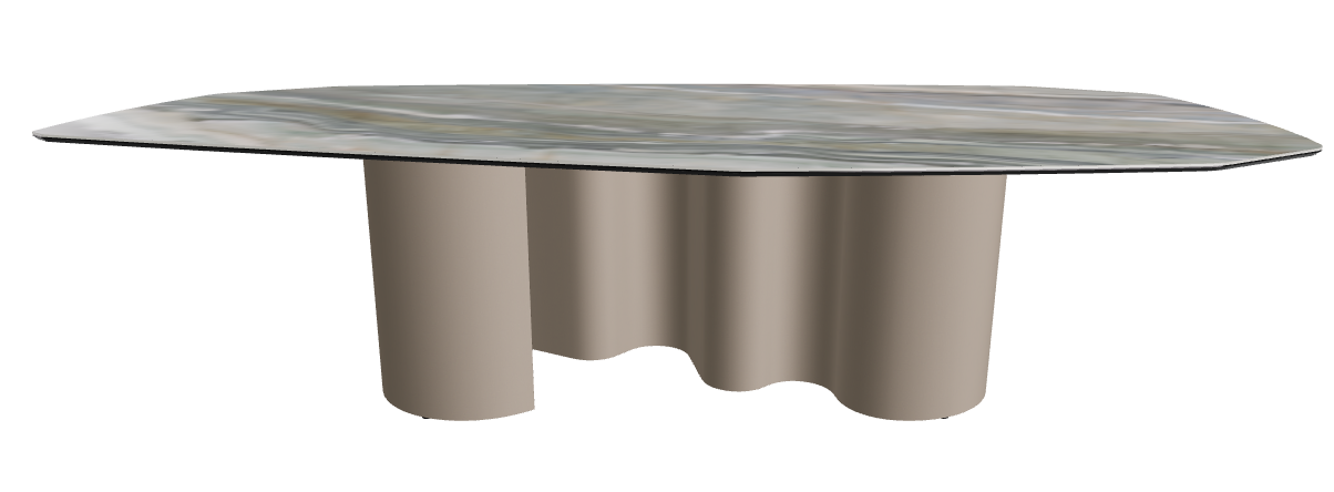 300x130x74h Polygon Shaped_Kaindy_Titanium Embossed