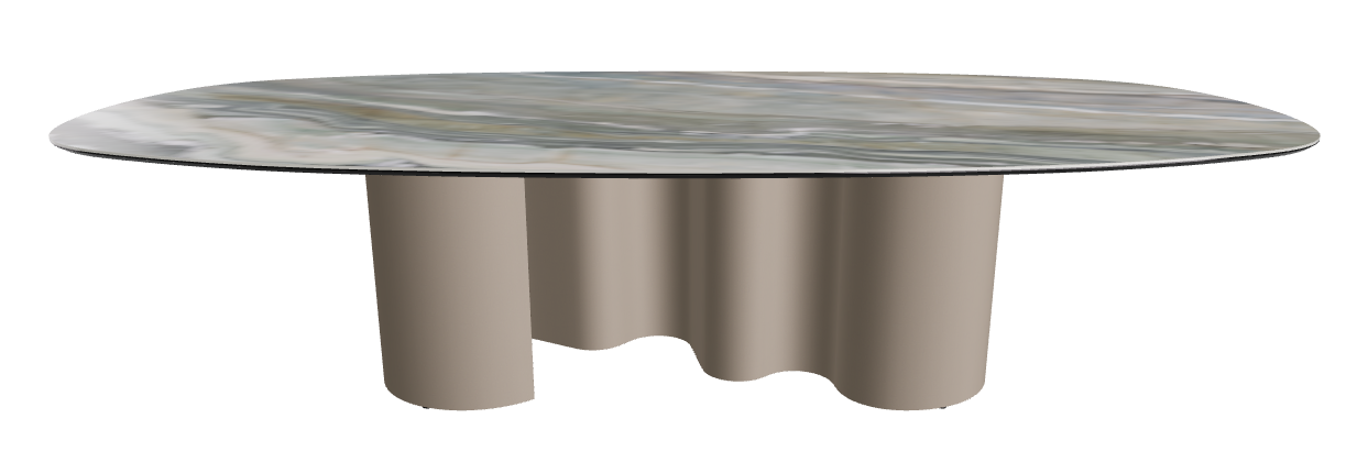 300x150x74h Biscuit Shaped_Kaindy_Titanium Embossed