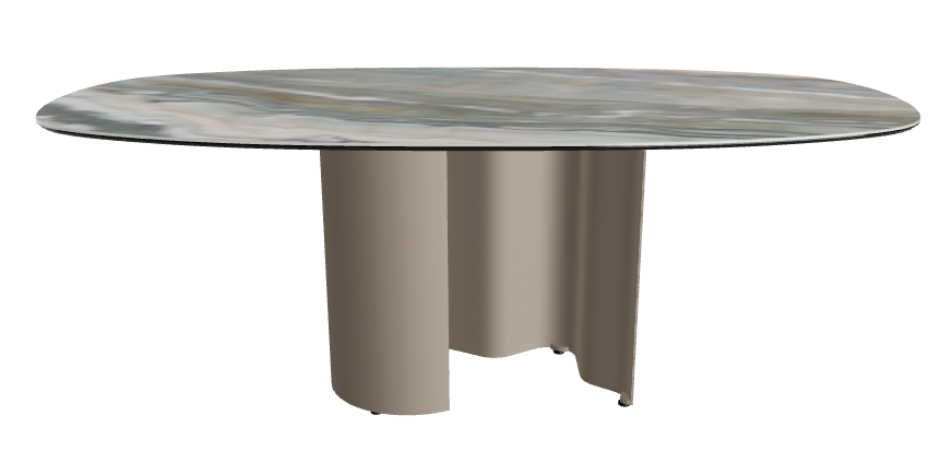 200x100x74h Bisuit Shaped_Kaindy_Titanium Embossed