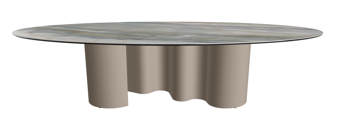 300x150x74h Oval Shaped_Kaindy_Titanium Embossed