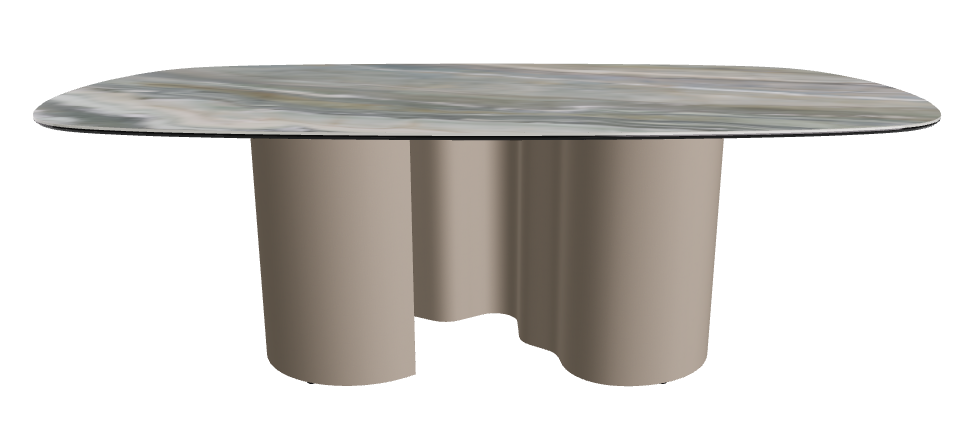 220x120x74h Biscuit Shaped_Kaindy_Titanium Embossed