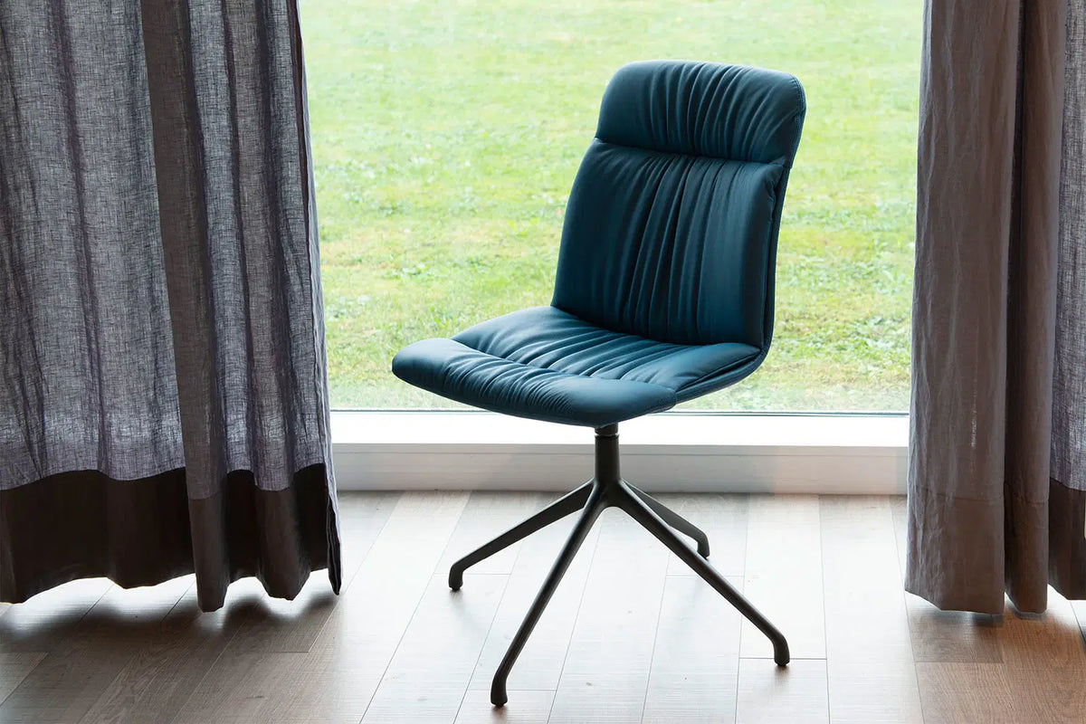 Cattelan Italia Kelly Swivel Dining Chair – Fabric & Synthetic Leather