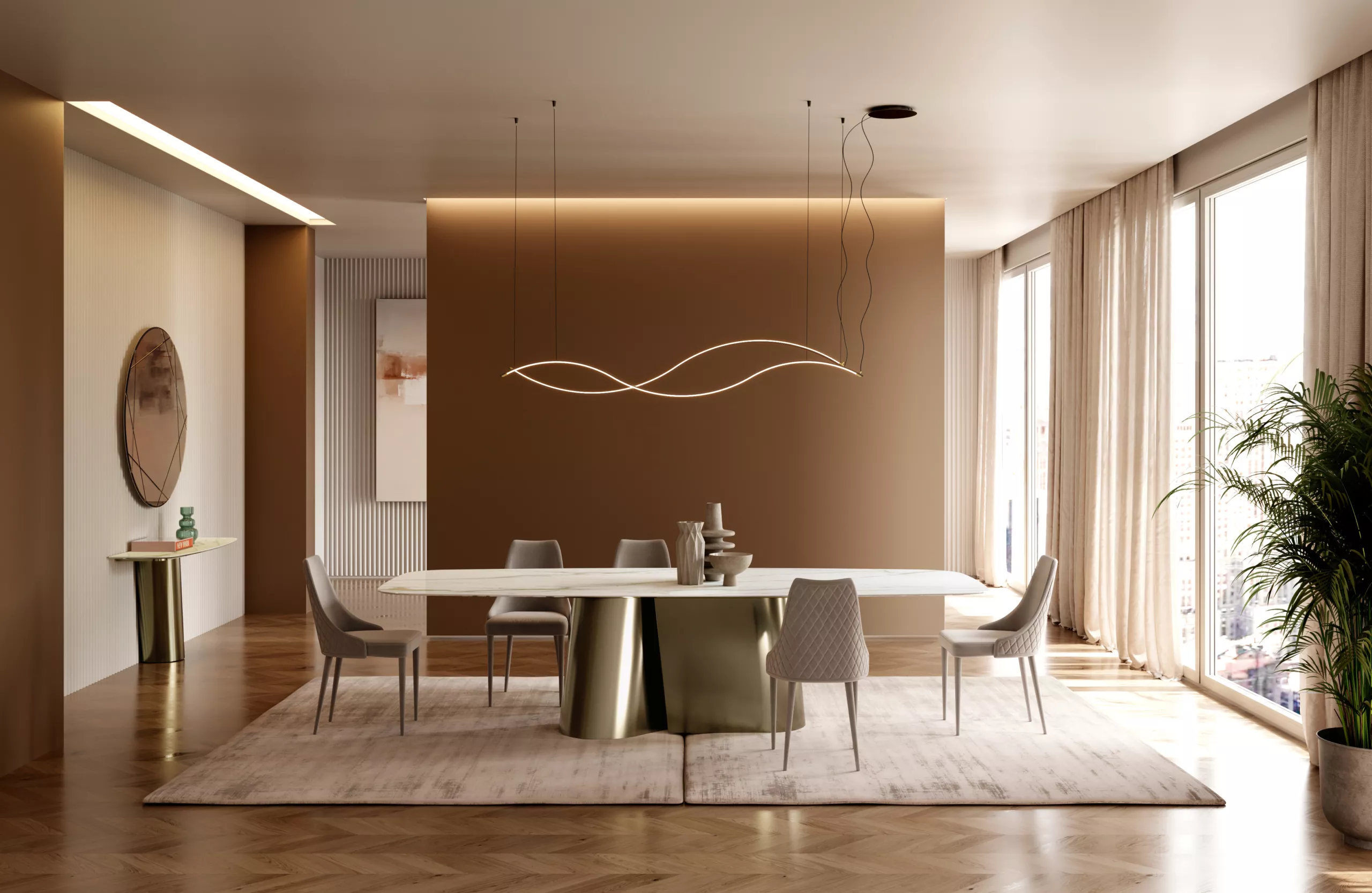 Bontempi Casa Kimono 54.15 Barrel Extendible Table