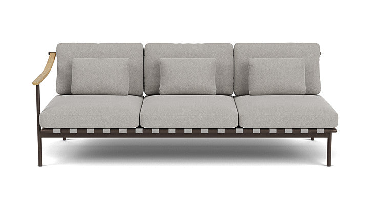 Barlow Tyrie Around Deep Seating Triple Lounge Sofa with Teak Left Arm