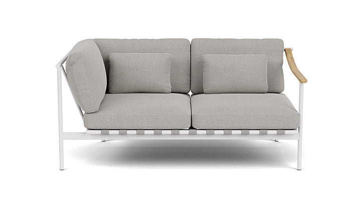 Barlow Tyrie Around Deep Seating Double Lounge Sofa with Aluminium Left Arm and Teak Right Arm