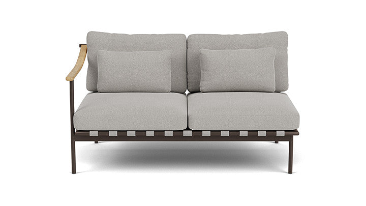 Barlow Tyrie Around Deep Seating Double Lounge Sofa with Teak Left Arm