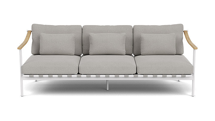 Barlow Tyrie Around Deep Seating Triple Lounge Sofa with Teak Arms