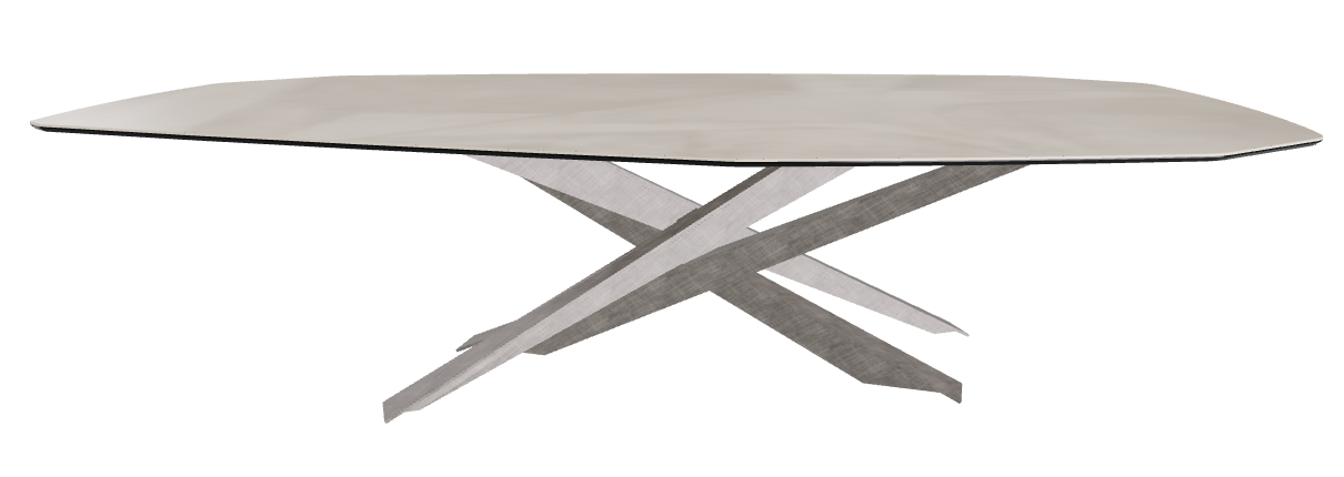 300x130x74.5h Polygon Shaped_Luxor_Brushed Grey