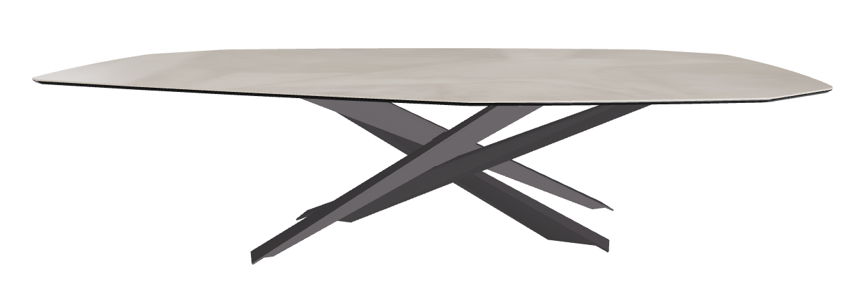 300x130x74.5h Polygon Shaped_Luxor_Graphite Embossed