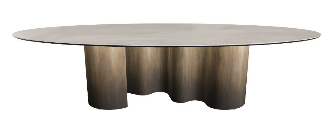 300x150x74h Oval Shaped_Luxor_Oxy Brass