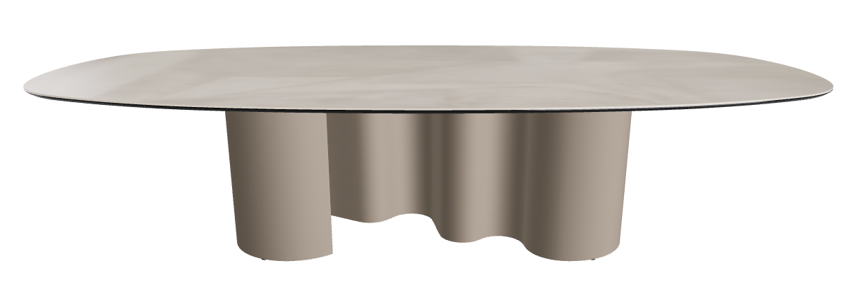 300x150x74h Biscuit Shaped_Luxor_Titanium Embossed