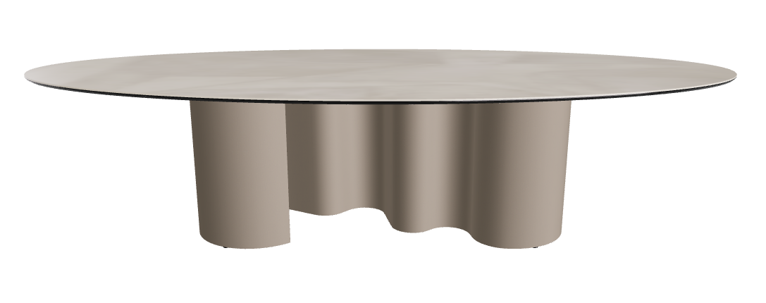 300x150x74h Oval Shaped_Luxor_Titanium Embossed