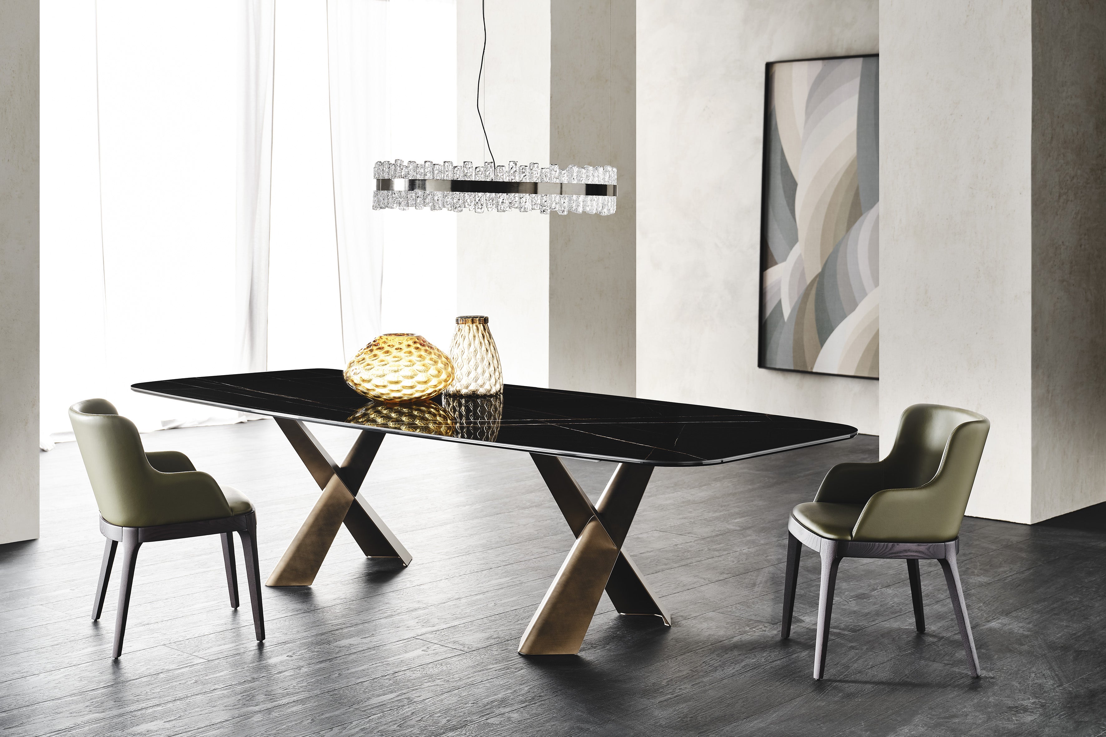 Cattelan Italia Mad Max Crystalart Table With Steel Base