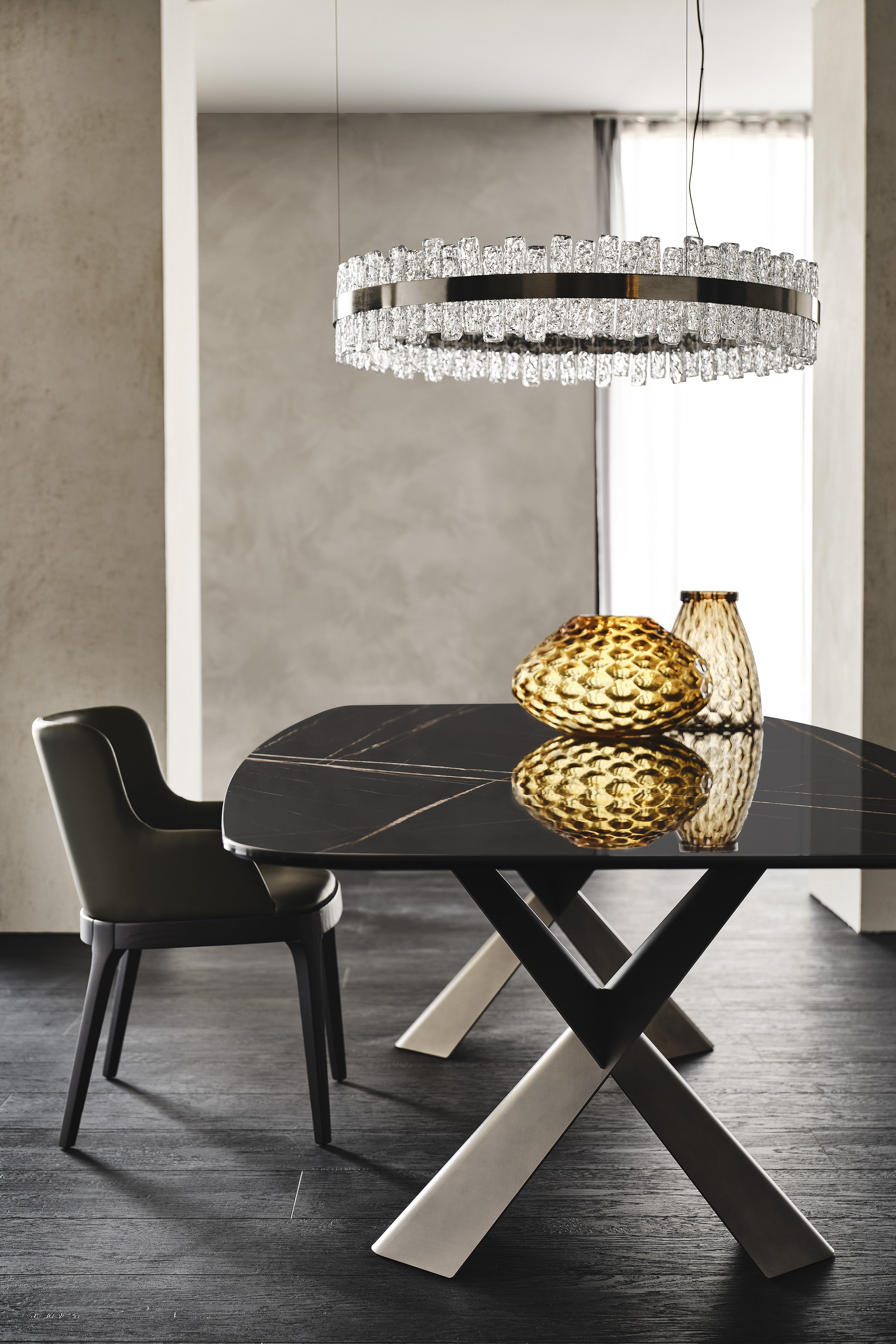 Cattelan Italia Mad Max Crystalart Table With Steel Base