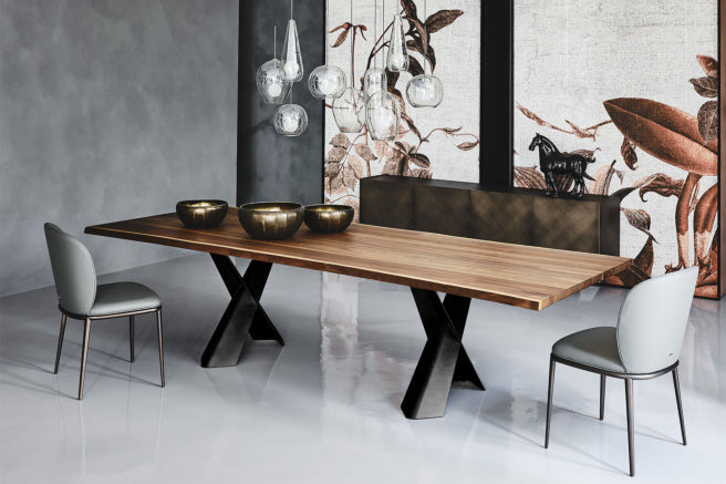 Cattelan Italia Mad Max Wood Live Edged Dining Table