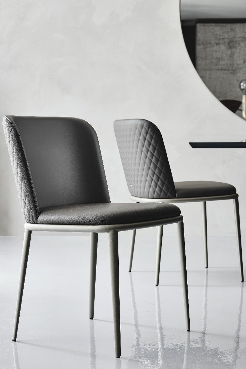 Cattelan Italia Magda Ml Couture Chair With Steel Frame With Or Without Arms