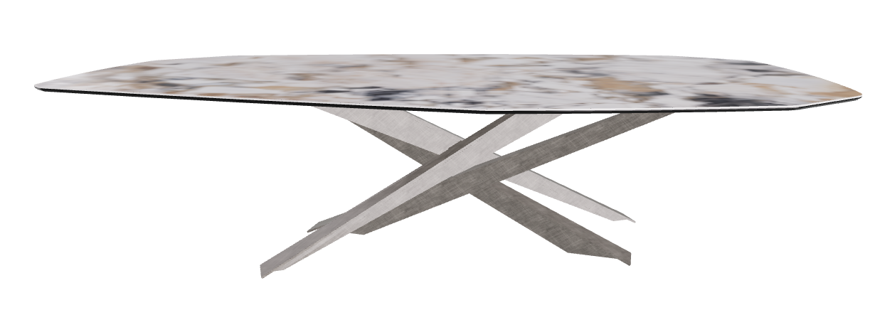 300x130x74.5h Polygon Shaped_Makalu_Brushed Grey