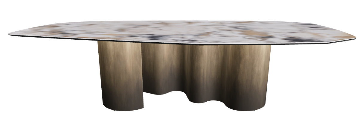 300x130x74h Polygon Shaped_Makalu_Oxy Brass