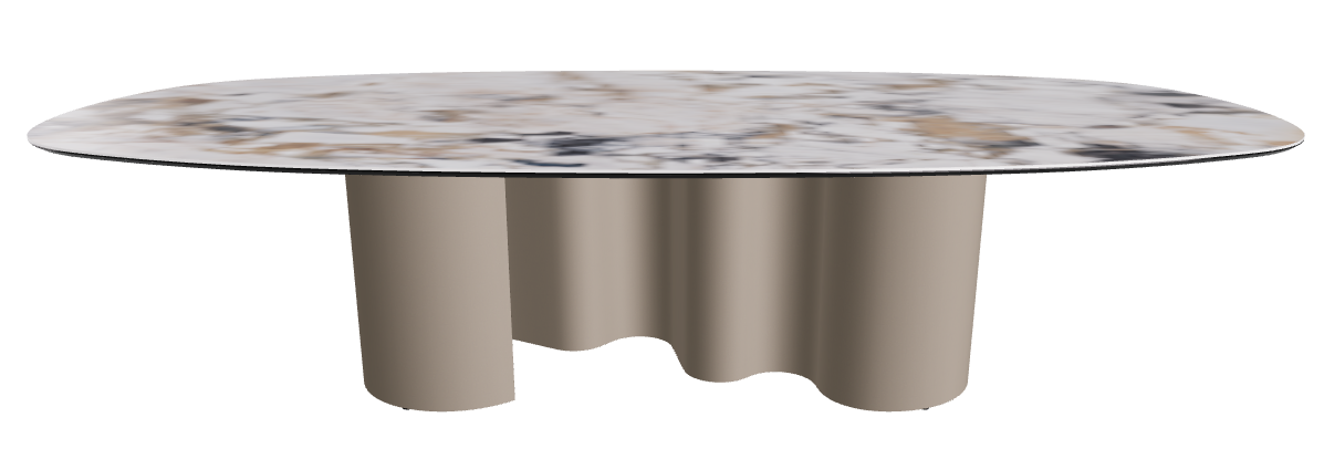 300x150x74h Biscuit Shaped_Makalu_Titanium Embossed