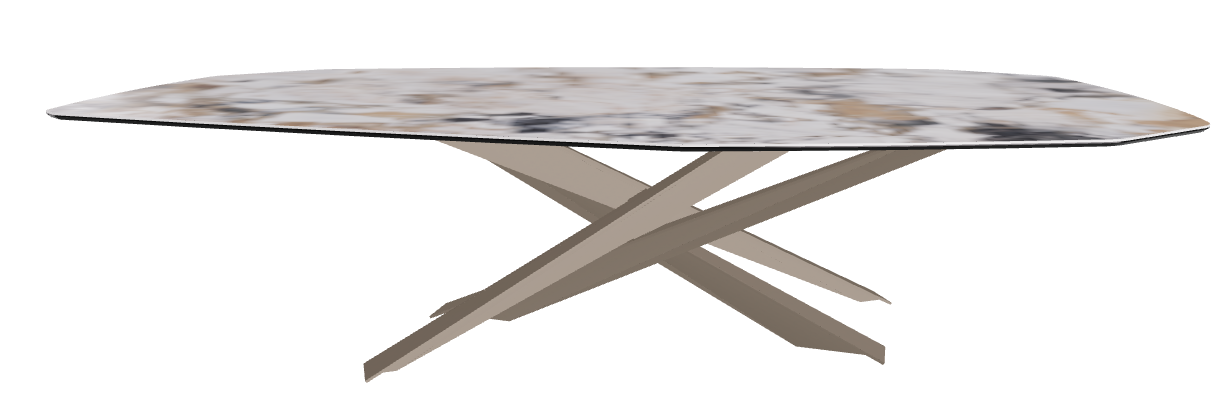 300x130x74.5h Polygon Shaped_Makalu_Titanium Embossed