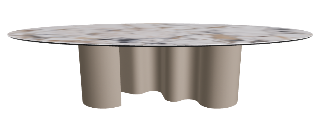 300x150x74h Oval Shaped_Makalu_Titanium Embossed