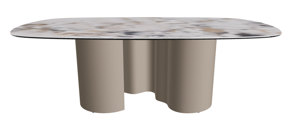 220x120x74h Biscuit Shaped_Makalu_Titanium Embossed