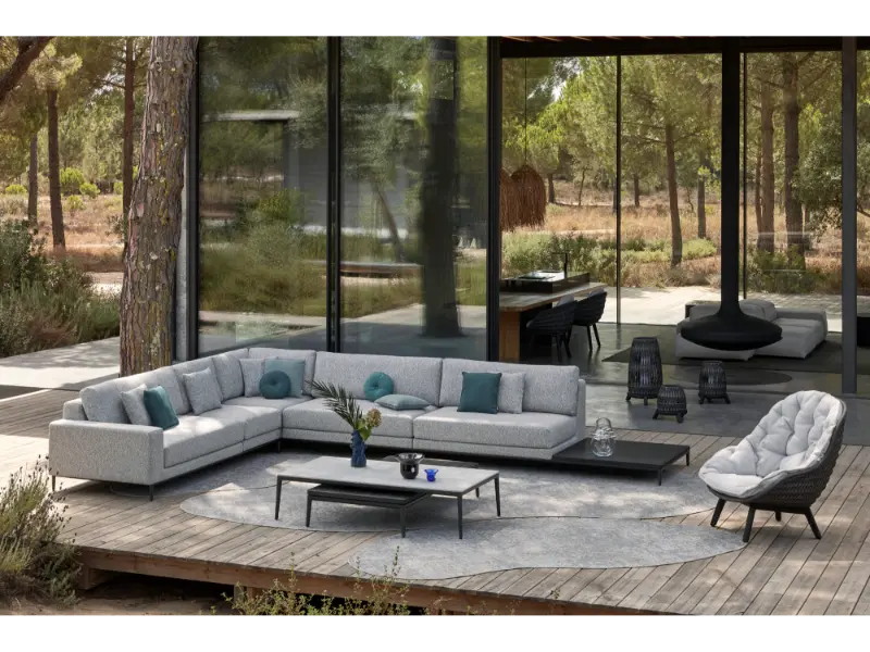 Manutti Zendo Sense Square Coffee Table with 96 cm Width & Depth and 15 cm Height