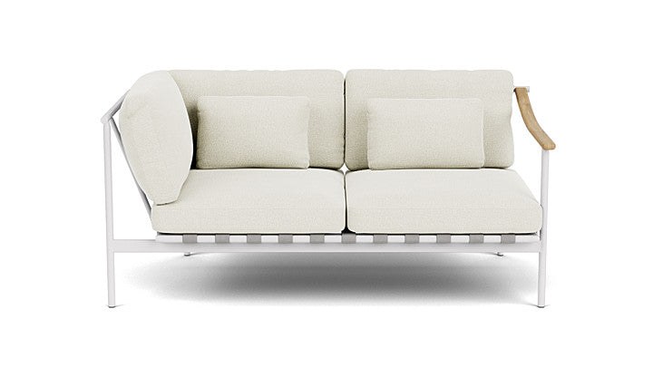 Barlow Tyrie Around Deep Seating Double Lounge Sofa with Aluminium Left Arm and Teak Right Arm