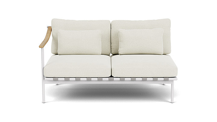 Barlow Tyrie Around Deep Seating Double Lounge Sofa with Teak Left Arm