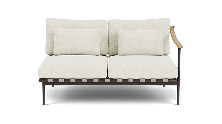 Barlow Tyrie Around Deep Seating Double Lounge Sofa with Teak Right Arm