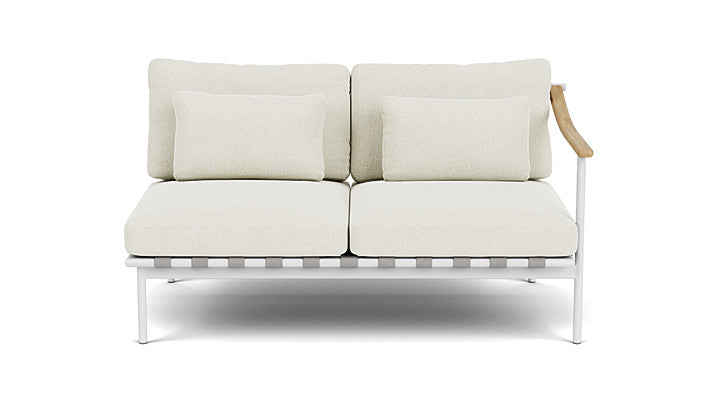 Barlow Tyrie Around Deep Seating Double Lounge Sofa with Teak Right Arm