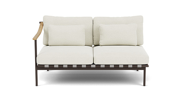 Barlow Tyrie Around Deep Seating Double Lounge Sofa with Teak Left Arm