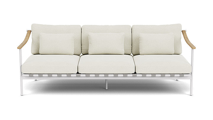 Barlow Tyrie Around Deep Seating Triple Lounge Sofa with Teak Arms