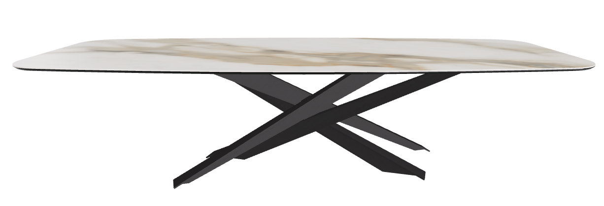 300x120x74.5h Barrel Shaped_Matt Borghini Calacatta_Black Embossed