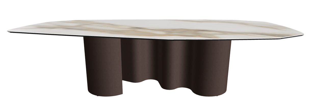 300x130x74h Polygon Shaped_Matt Borghini Calacatta_Bronze Embossed