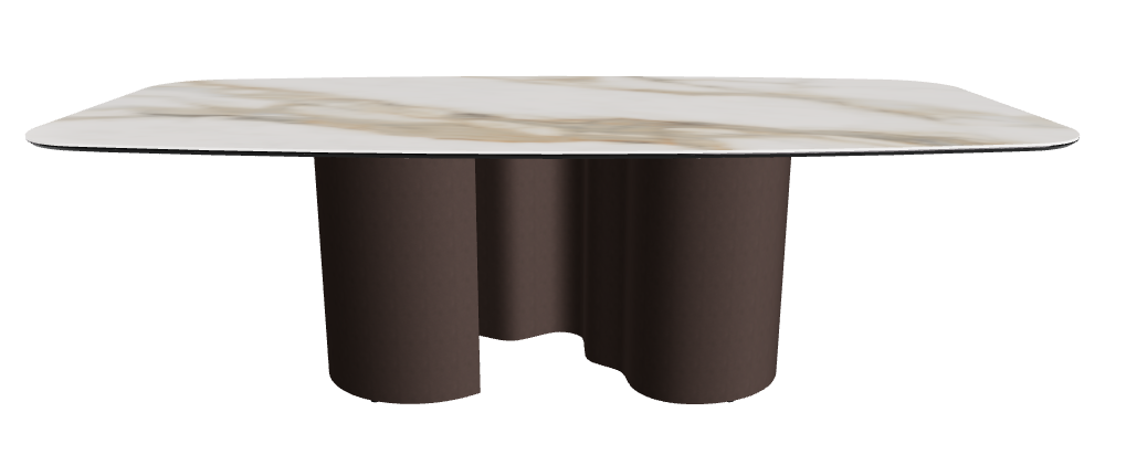 240x120x74h Barrel Shaped_Matt Borghini Calacatta_Bronze Embossed