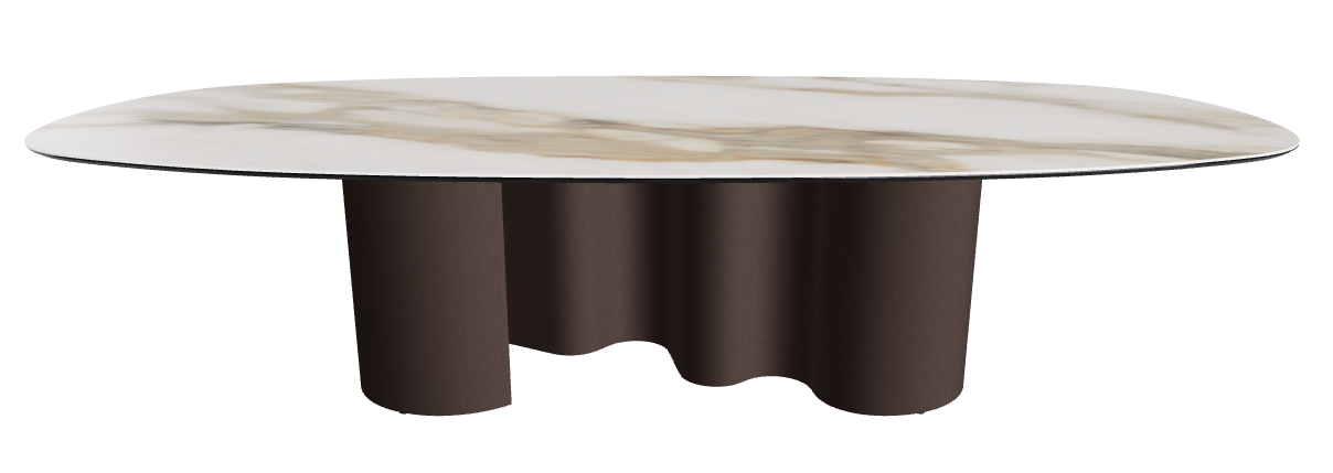 300x150x74h Biscuit Shaped_Matt Borghini Calacatta_Bronze Embossed