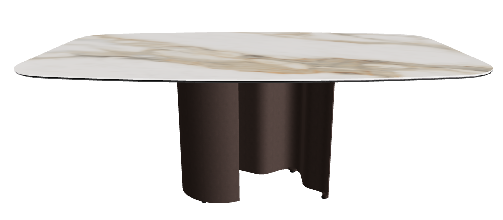 200x120x74h Barrel Shaped_Matt Borghini Calacatta_Bronze Embossed