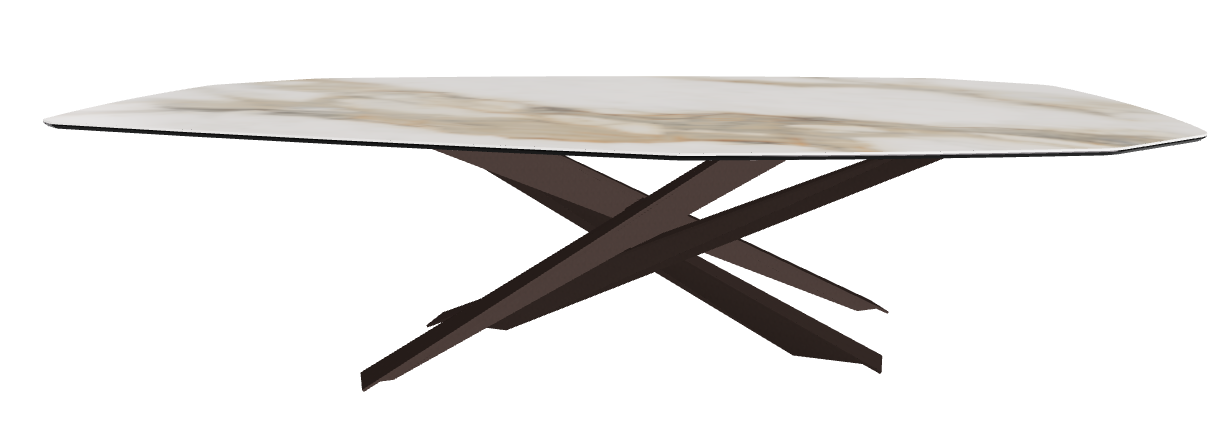 300x130x74.5h Polygon Shaped_Matt Borghini Calacatta_Bronze Embossed