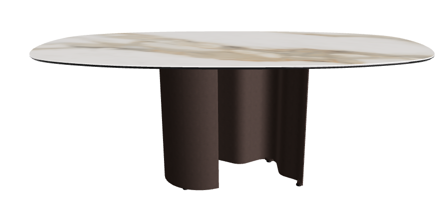 200x100x74h Bisuit Shaped_Matt Borghini Calacatta_Bronze Embossed