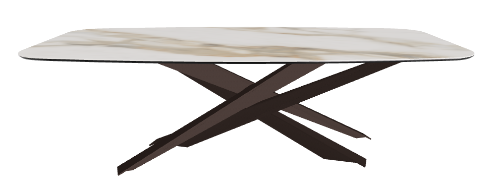 240x120x74.5h Barrel Shaped_Matt Borghini Calacatta_Bronze Embossed